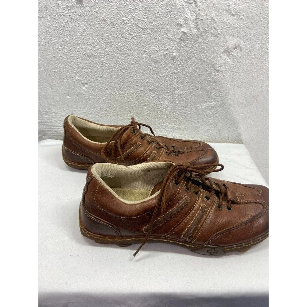 DR MARTENS MENS SIZE 9 BROWN LEATHER LACE UP LOAFERS
